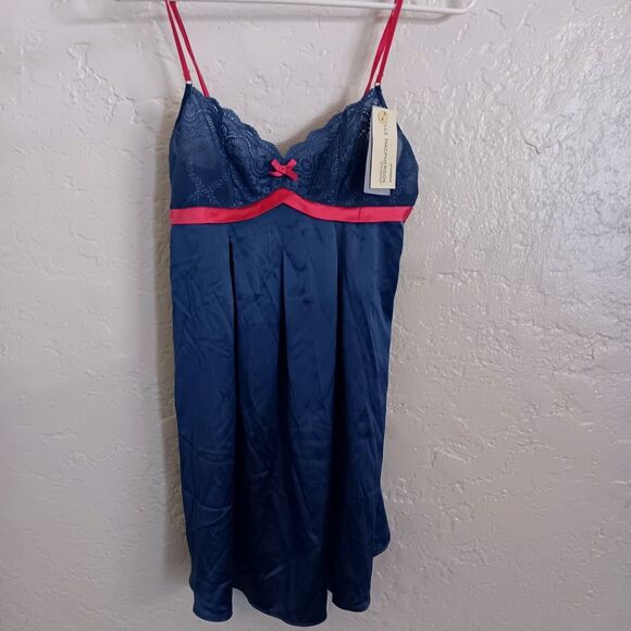 Elle Macpherson Intimates Womens Chemise Slip Sz S Stretch Silk Lingerie Lace - Picture 1 of 14